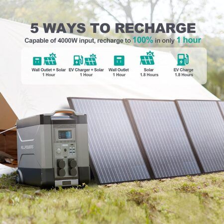 ALLPOWERS 3.6KWh Portable Power Station Solar with 400W Solar Panel