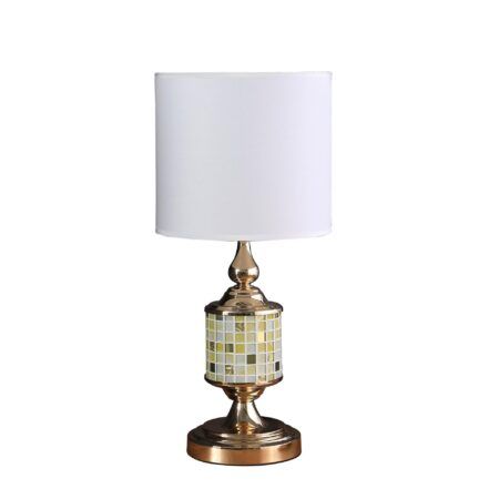23 Golden Tones Metal and Glass Mosaic Table Lamp